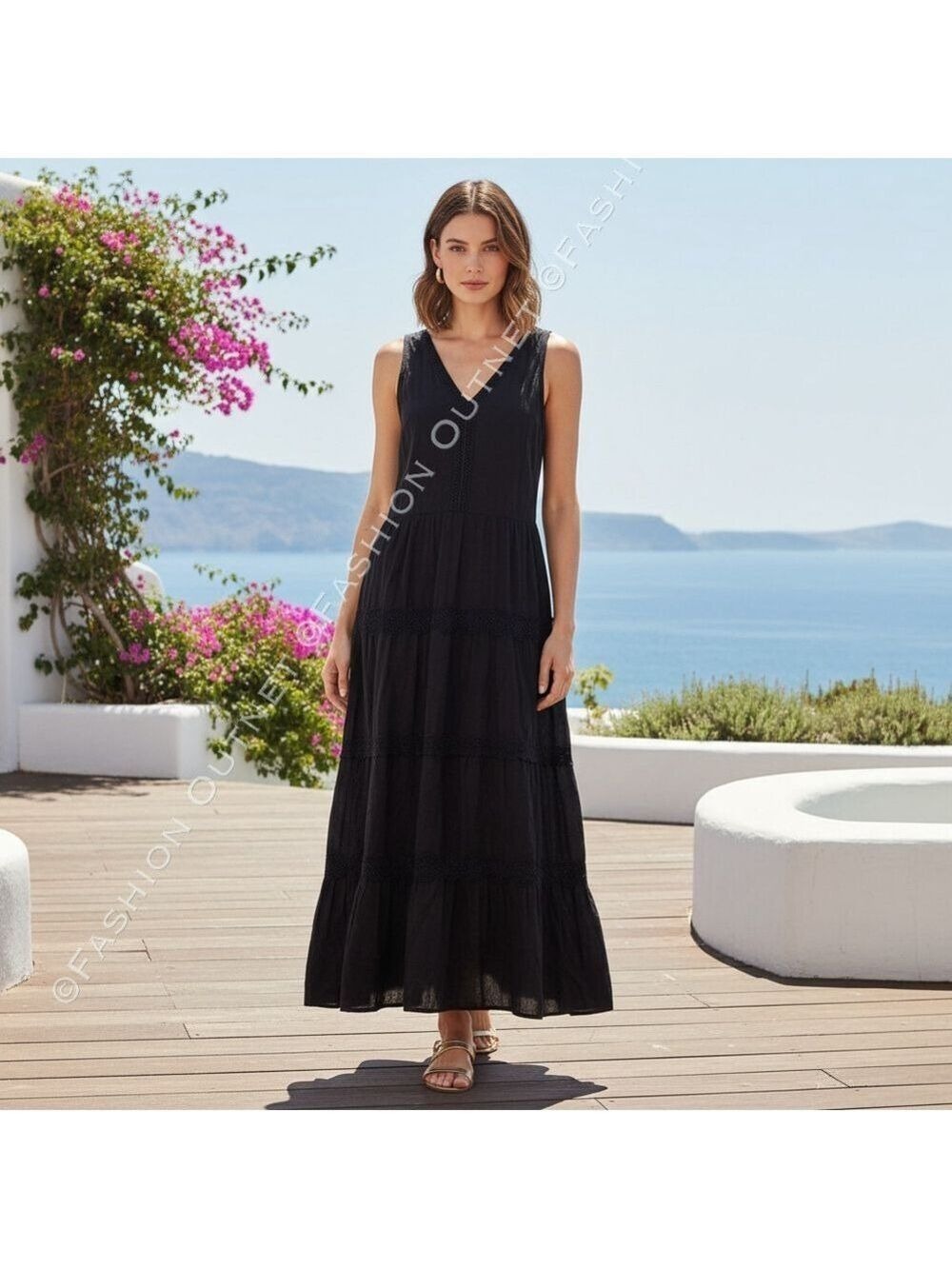 LOFT Dreamy Whimsigoth Tiered Maxi Dress with Crochet Lace Dark Cottagecore 12P